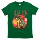 Samurai Cat Graphic T-Shirt - Green