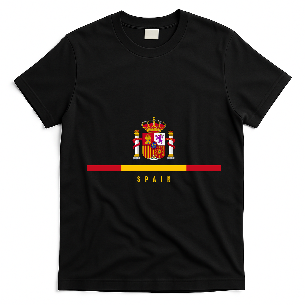 Spanish Coat Of Arms Proud Spain Fan T-Shirt - Black