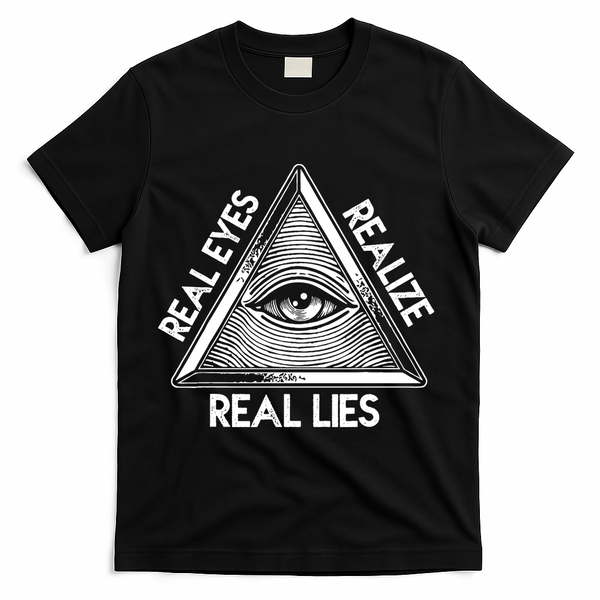 Seeing Eye Realize Real Lies Truth Awareness T-Shirt - Black