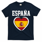 Spain & Espana Soccer & Football Flag T-Shirt - Navy Blue