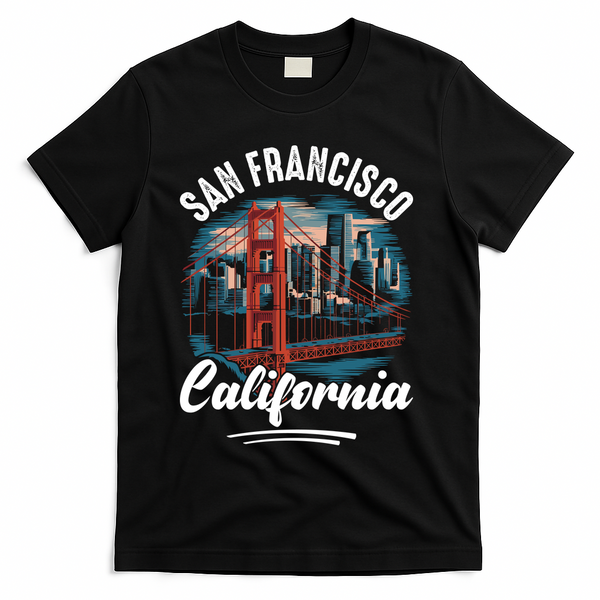 San Francisco California Souvenir Travel Gift T-Shirt - Black