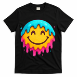 Smile Face Ice-Cream Drip T-Shirt - Black