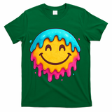 Smile Face Ice-Cream Drip T-Shirt - Green