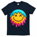 Smile Face Ice-Cream Drip T-Shirt - Navy