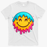 Smile Face Ice-Cream Drip T-Shirt - White