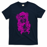 Day Of The Dead Illustration Skeleton T-Shirt - Navy