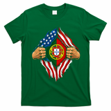 Super Hero American Portuguese Pride Combo Flag T-Shirt - Irish Green