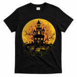 Spooky Halloween Castle Black Cats T-Shirt - Black