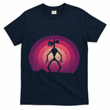 Siren Head Lazy Halloween Costume Retro Cryptid Creepy T-Shirt - Navy