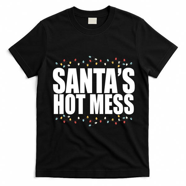 Santas Hot Mess T-Shirt - Black