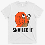 Snailed It Funny Snail T-Shirt - White