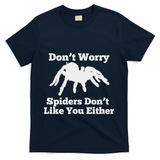 Spider Lover Gift For Women Fear Scared Tarantula Creepy T-Shirt - Navy