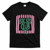 Striped Matching Sibling Promoted To Big Sister Club T-Shirt - Black