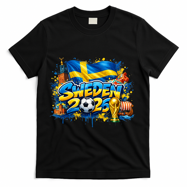 SWEDEN North America Soccer Tournament 2026 T-Shirt - Black
