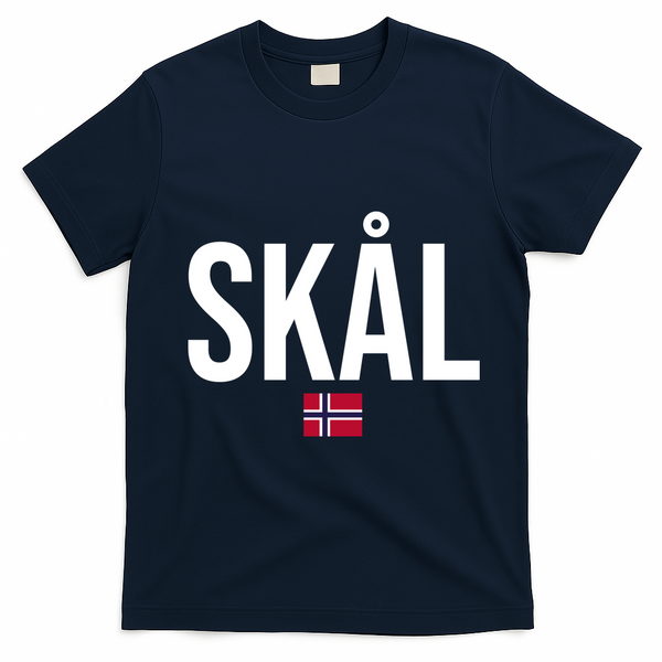 Skal Norwegian Phrase Saying Gift Cheers In Norway T-Shirt - Navy Blue