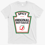 Spicy Original Hot Sauce Condiment Costume Party Matching T-Shirt - White