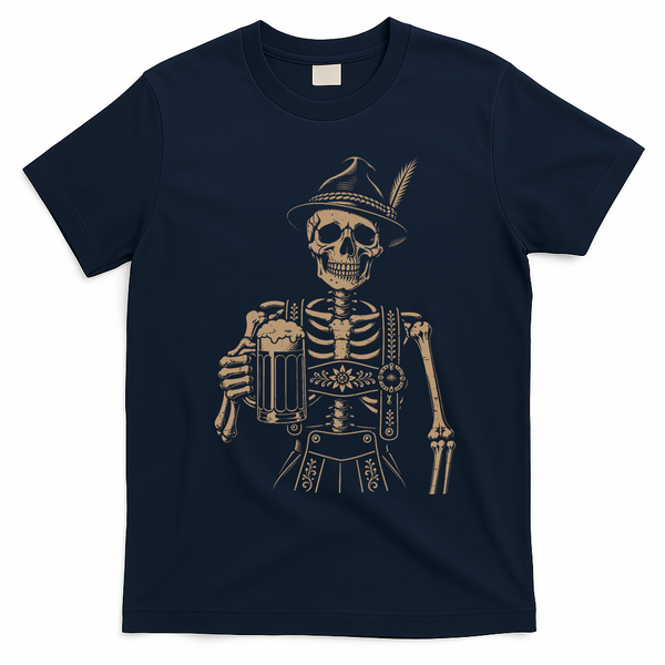 Skeleton Oktoberfest T-Shirt - Navy Blue