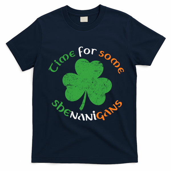 St Patrick's Day Time For Some Shenanigans T-Shirt - Navy Blue