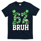 St Patrick’s Day 67 Bruh Viral 6-7 Meme T-Shirt - Navy Blue