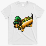St Patricks Day Chicago Irish Dog Funny Cute T-Shirt - White