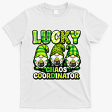 St Patrick's Day Lucky Chaos Coordonator Shamrock Irish Gnomes T-Shirt - White
