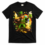 St Patricks Day Irish Leprechaun Pot Of Gold T-Shirt - Black