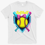 Softball Player Ice Cream Softball Drip T-Shirt - White