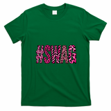 #SWAG Pink Leopard Print Cool T-Shirt - Irish Green