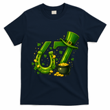 Six Seven 67 St Patricks Day Funny Saint Paddy's 6-7 T-Shirt - Navy Blue