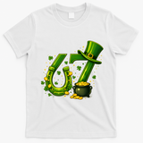Six Seven 67 St Patricks Day Funny Saint Paddy's 6-7 T-Shirt - White