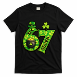 Six Seven 6-7 St Patricks Day 67 Paddys Meme T-Shirt - Black