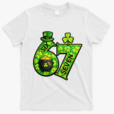 Six Seven 6-7 St Patricks Day 67 Paddys Meme T-Shirt - White
