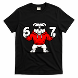 Six Seven 67 Meme Bulldogs Number 6 And 7 T-Shirt - Black
