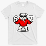 Six Seven 67 Meme Bulldogs Number 6 And 7 T-Shirt - White