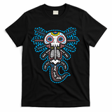 Sugar Skull Axolotl Skeleton Halloween Dia De Los Muertos  T-Shirt - Black