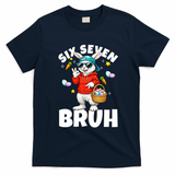 Six Seven Bruh Easter Meme 67 Funny T-Shirt - Navy Blue