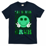 Six Seven Bruh Shamrock 67 Meme St Patrick's Day T-Shirt - Navy Blue