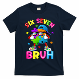 Six Seven Bruh 67 Autism Puzzle 6-7 Meme T-Shirt - Navy Blue