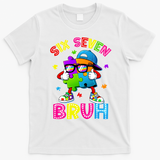 Six Seven Bruh 67 Autism Puzzle 6-7 Meme T-Shirt - White