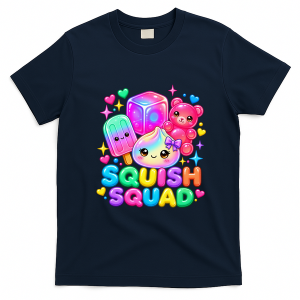 Squid Squad Dumpling Kawaii Pastel Anime Birthday T-Shirt - Navy Blue