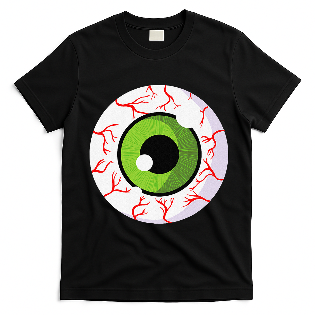 Spooky Scary Eyeball Funny Halloween Eyeball T-Shirt - Black