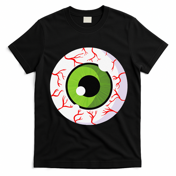 Spooky Scary Eyeball Funny Halloween Eyeball T-Shirt - Black