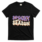 Spooky Season Halloween Groovy Retro T-Shirt - Black