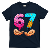 Six Seven Ice Cream Drip 67 Hands Meme 6-7 T-Shirt - Navy