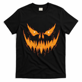 Scary Spooky Jack O Lantern Face Pumpkin Halloween Funny T-Shirt - Black