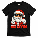 Six Seven Meme Christmas Cool Santa Saying 6-7 T-Shirt - Black