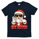 Six Seven Meme Christmas Cool Santa Saying 6-7 T-Shirt - Navy