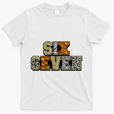 Six Seven Meme Animal Print T-Shirt - White