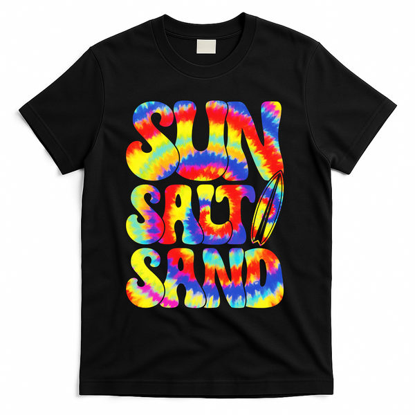 Sun Salt Sand Beach Summer T-Shirt - Black