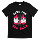 Save The Boo Bees Funny Halloween Breast Cancer Awareness T-Shirt - Black